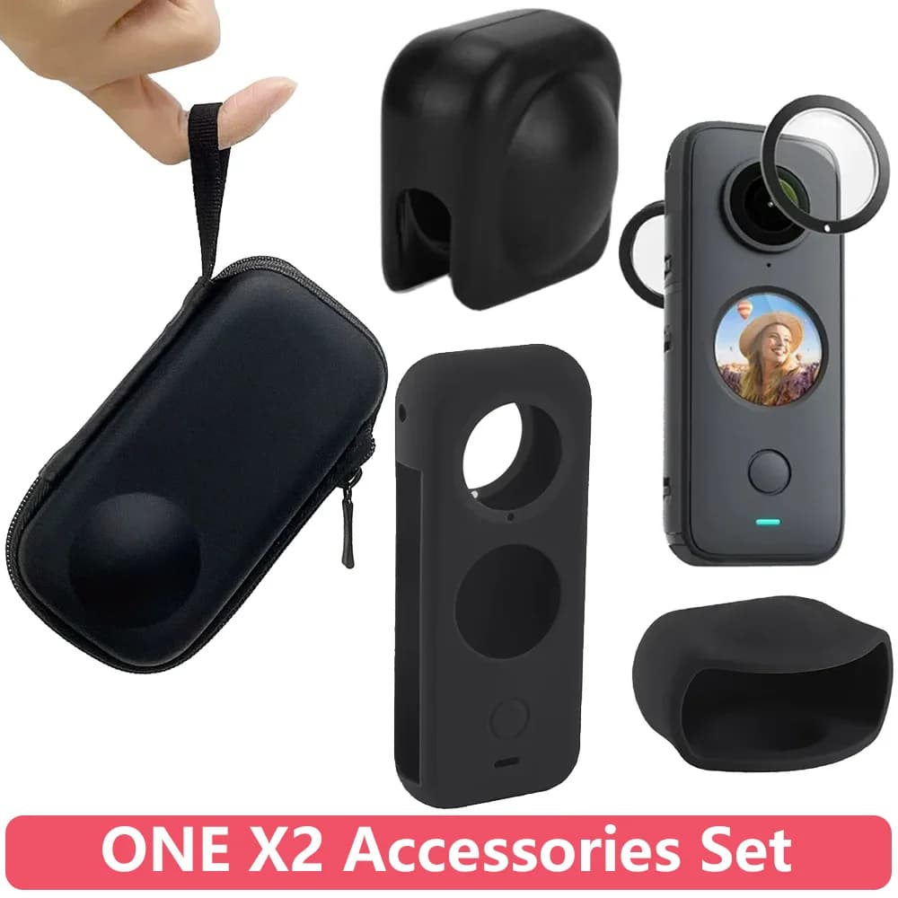 Set di accessori ONE X2 Protezioni per lenti Custodia protettiva Custodia protettiva in silicone X2 Copriobiettivo per fotocamera Insta360 ONE X2