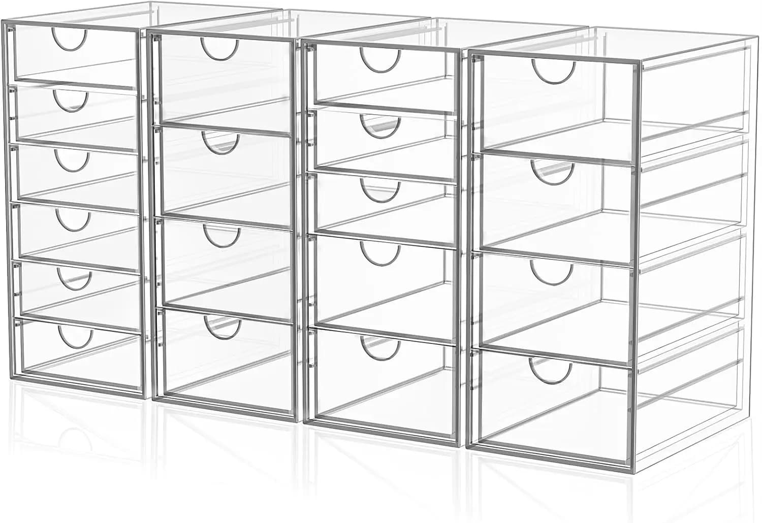 Organizzatore per Trucchi in Acrilico con 19 Cassetti, Contenitore Trasparente per Palette e Cosmetici, Ideale per Toeletta e Scrivania