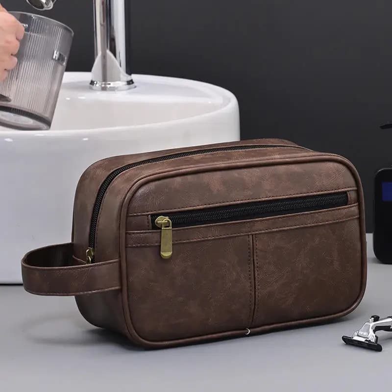 High Quality Bag Great Capacity for Men and Women in PU Leather, Portable Bag, Makeup Bag, Vintage Travel Bag