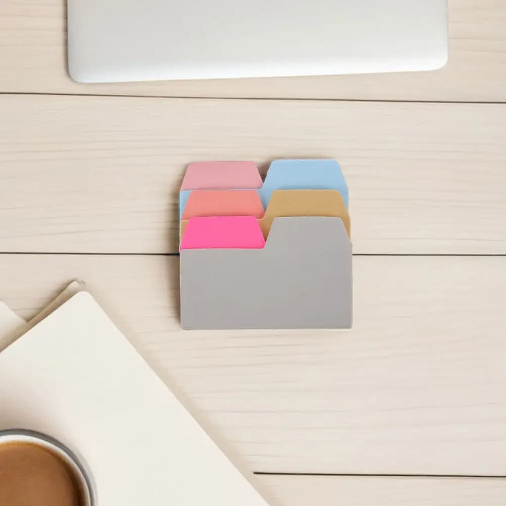 2 Pezzi Segnapagina Adesivi Indice Scrivibili 6 Colori Riposizionabili per Planner, Segnalibri, Adesivi Memo