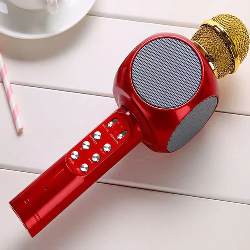 WS1816 Microfono per karaoke wireless per bambini Microfono per bambini Microfono per bambini Bluetooth con luci a LED Altoparlante per microfono portatile