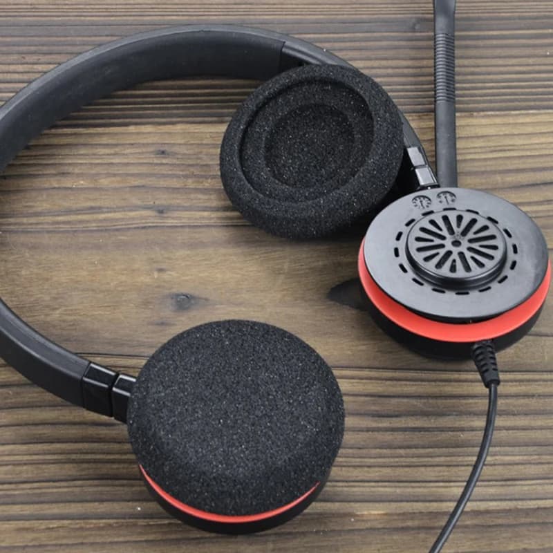 Cuscinetti auricolari in morbida similpelle proteica per cuffie Jabra Evolve 20, 20se, 30, 30II, 40, 65, 65, con imbottitura in memory foam, ricambio per cuscinetti auricolari.