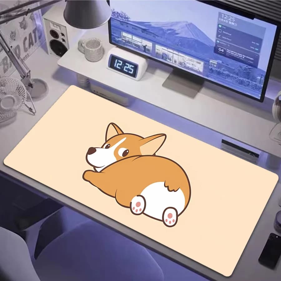 Tappetino per mouse Corgi Ass, tappetino per mouse grande per computer, accessori da gioco, tappetini per tastiera, tappetino da scrivania in gomma, tappeto da tavolo XXL