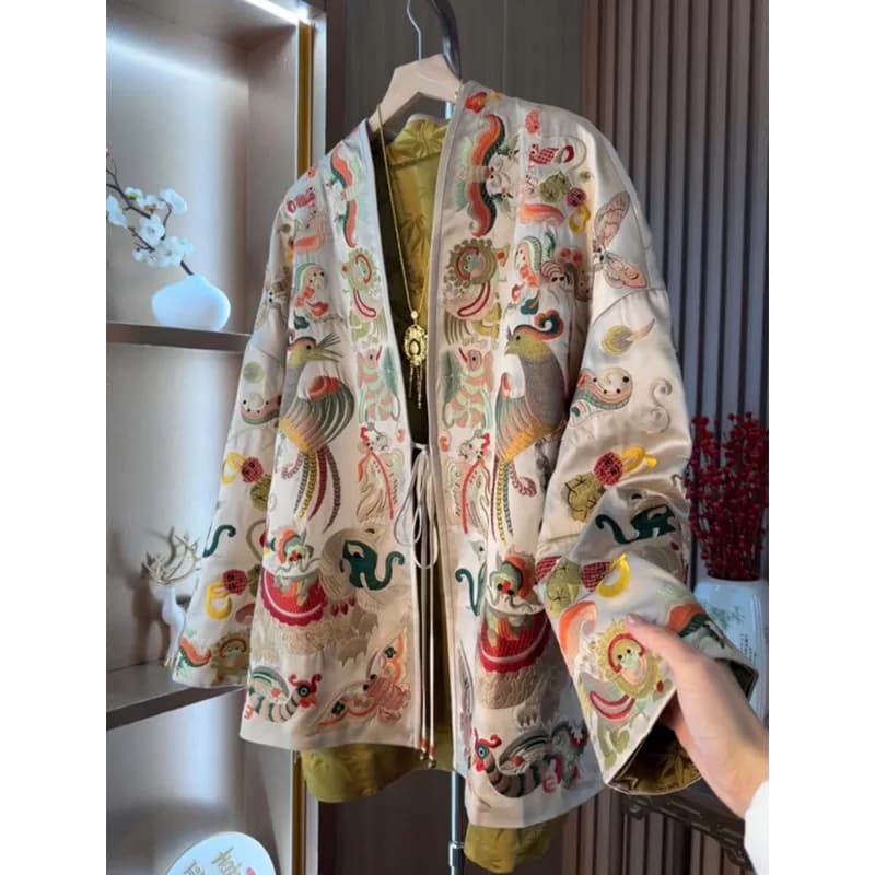 Nuovo Cardigan Kimono in Stile Cinese, Giacca da Donna, Costume di Lusso con Ricami Raffinati, Top Hanfu, Cappotto in Stile Asiatico, Abbigliamento Cinese