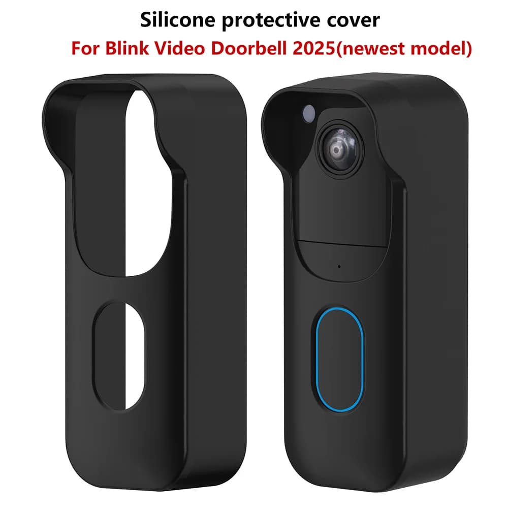 Per Blink Video Doorbell 2025 Protezione resistente alle intemperie con visiera per cappello - Copertura protettiva in silicone con pelle morbida per campanello resistente alla polvere