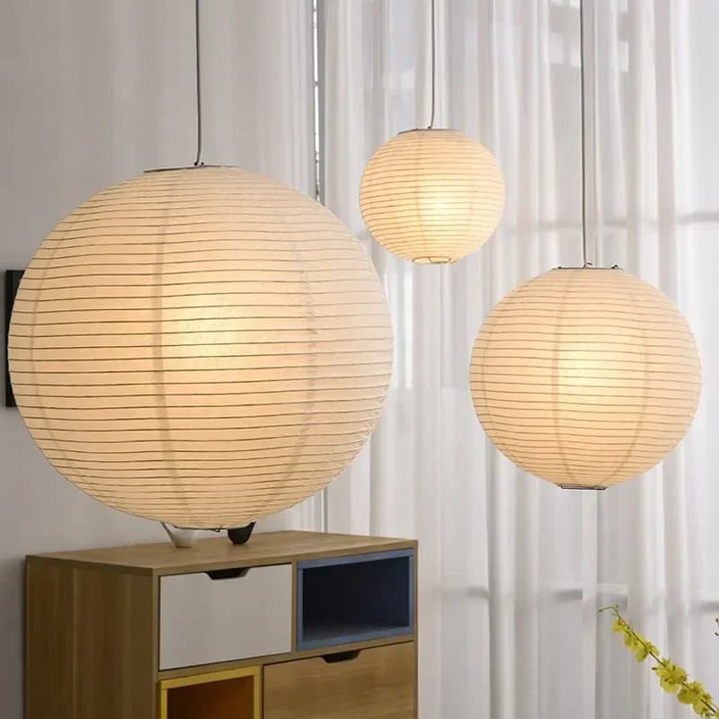 Moderno e minimalista sfera di carta di riso bianco lampadario a LED ristorante sala da tè soggiorno camera da letto lampada a sospensione decorazioni per la casa illuminazione