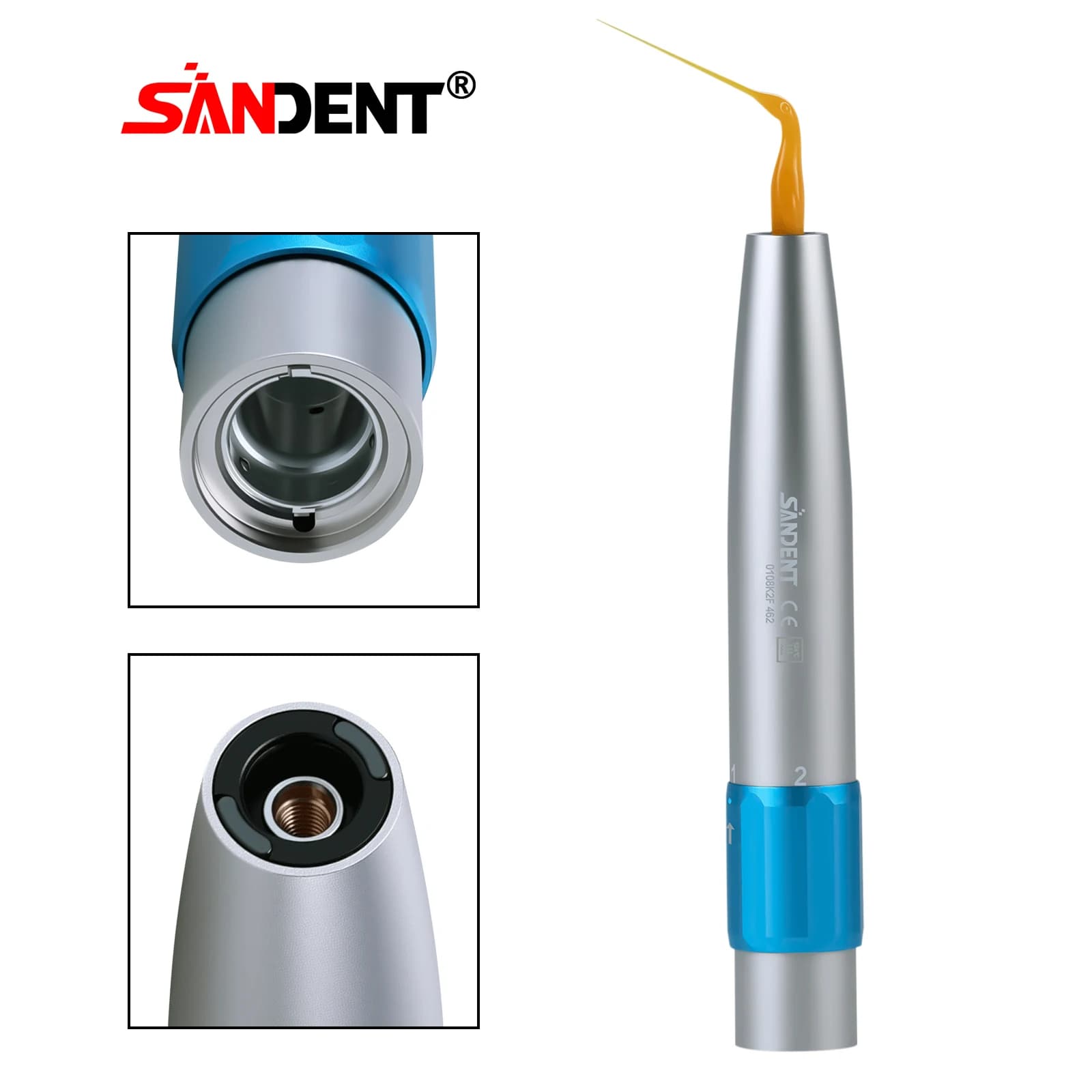 Handpiece for Dental Fiber Optic LED with Air Activation, Irrigation and Polishing Tools Compatible with KaVo for teeth whitening and cleaning