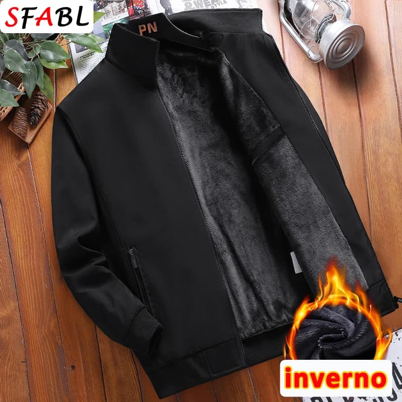 Caldo pile autunno inverno giacche da uomo business ufficio abito cappotto giacca invernale da uomo casual tinta unita capispalla di lusso uomo