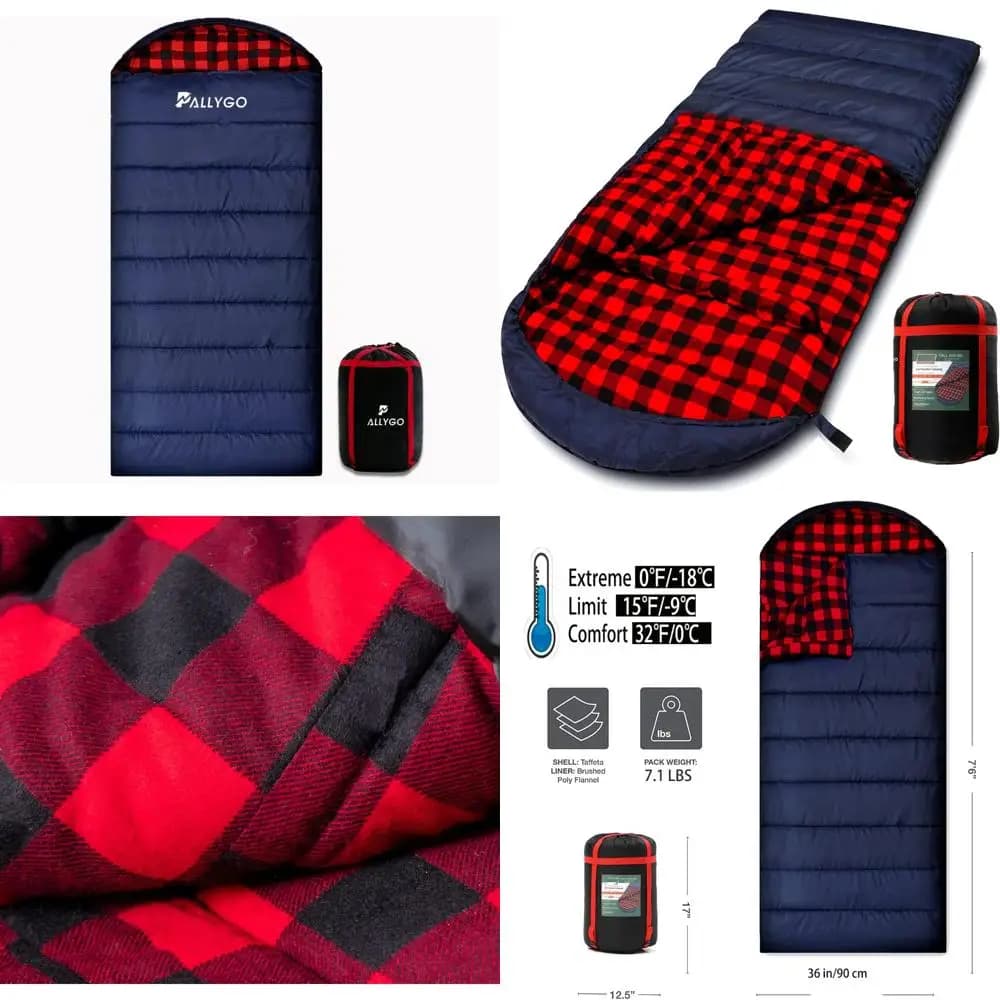 Ultra hot cotton flannel bag for adults - Ideal for cold weather camping and winter adventures