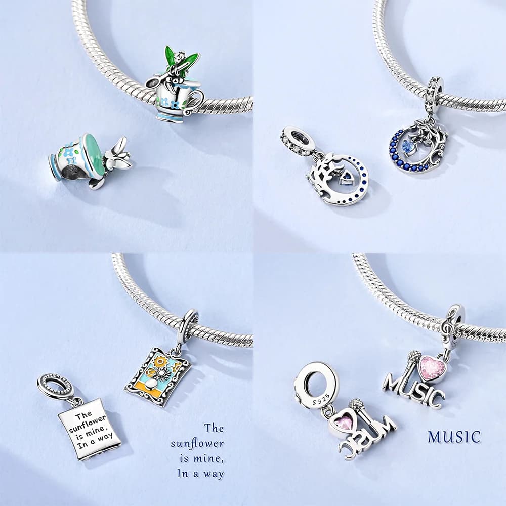 Charms Plata 925 Originales Perline di dollari rosa per ciondoli Bracciale in argento sterling 925 Perline Creazione di gioielli Regalo da donna