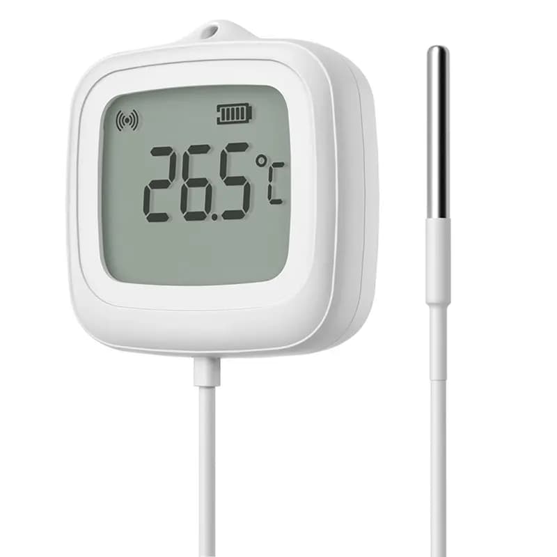 RMWIN-Zigbee3.0 Termometro Intelligente LCD con Sonda, Impermeabile IP65 per Frigorifero, Piscina, Acquario, Cantina