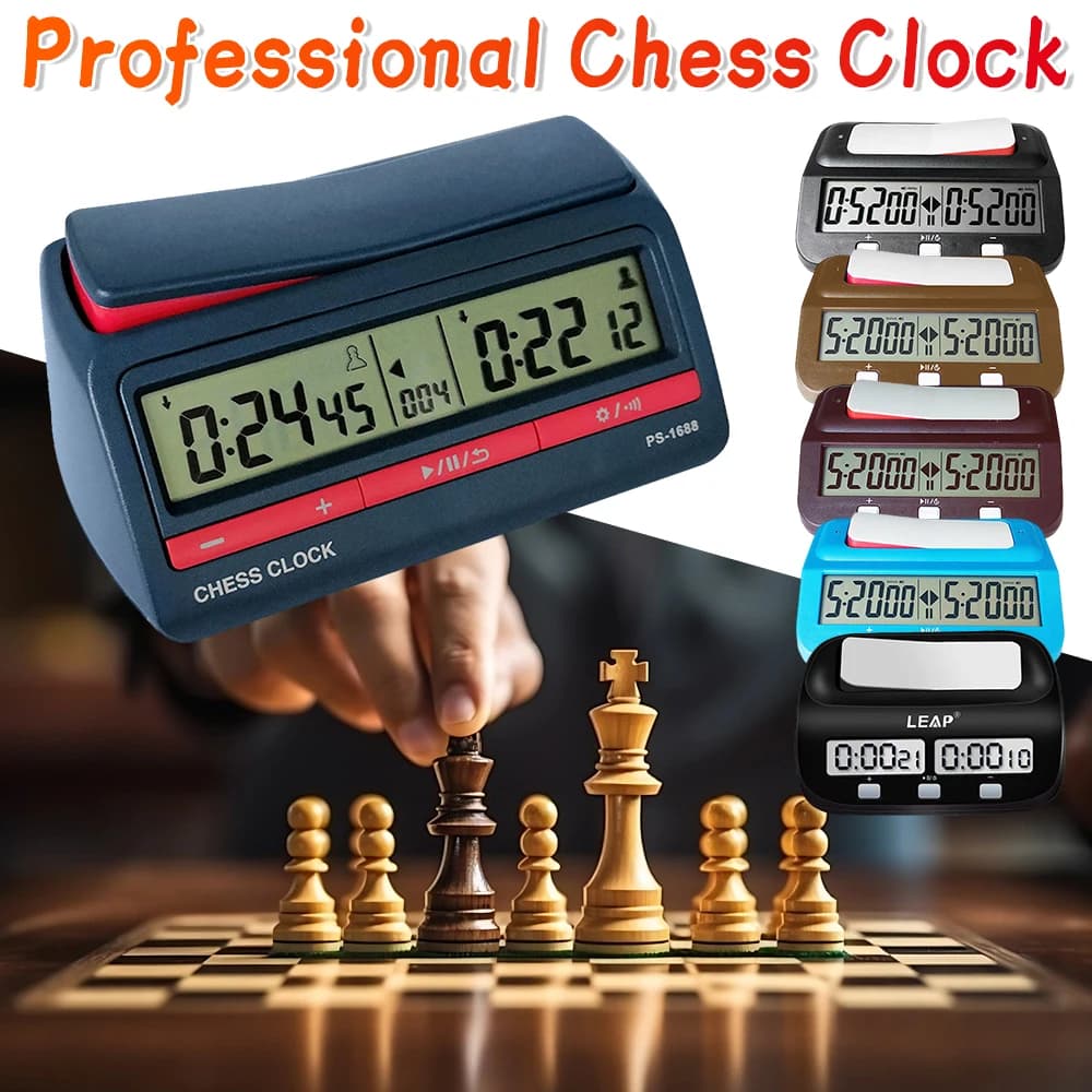 Orologio da scacchi Timer digitale per scacchi professionale Cronometro da gioco per competizioni di scacchi multiuso con timer bonus di base per il conto alla rovescia