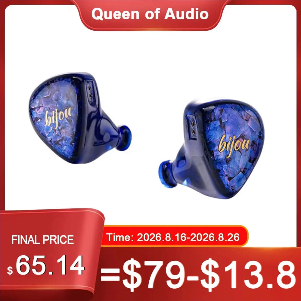 Nuove Cuffie In-Ear Monitor Ibride QoA Bijou 1DD+1BA+1BCD HiFi Audio IEM con Cavo e Connettori da 3.5mm e 4.4mm