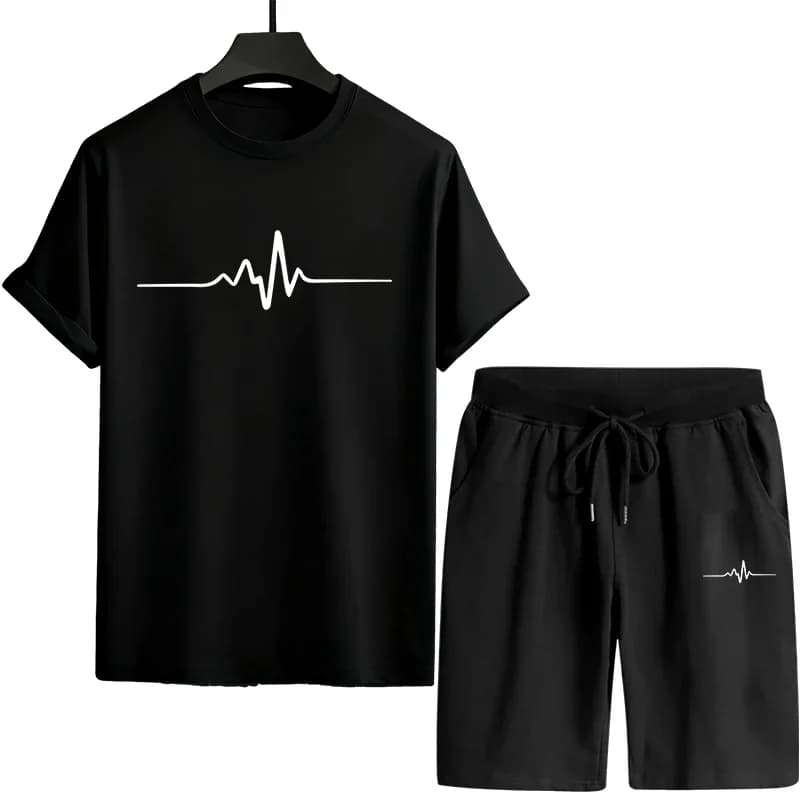 Completo Sportivo Urbano Casual da Uomo 2026: T-shirt a Maniche Corte e Pantaloncini per Casa e Outdoor – Outfit Estivo Fresco e Confortevole