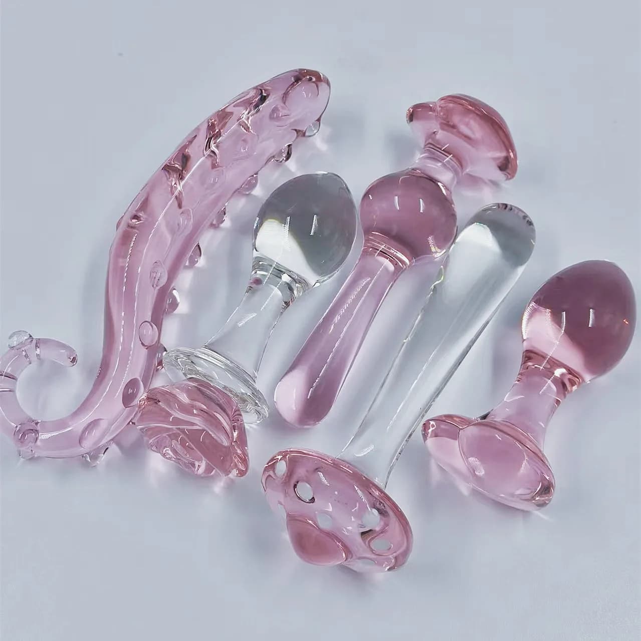 Plug anale in cristallo rosa per donne Tappi di testa Pene Vita notturna Ano Dildo Masturbazione per adulti Giocattoli del sesso gay per adulti Regali per gli amanti