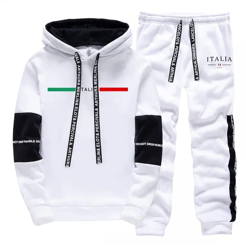 Men's Fashion Men's Suit Print Casual Sweatshirts Sports Outdoor Sports Jogging Men's Clothing Single-piece hood pants 2026