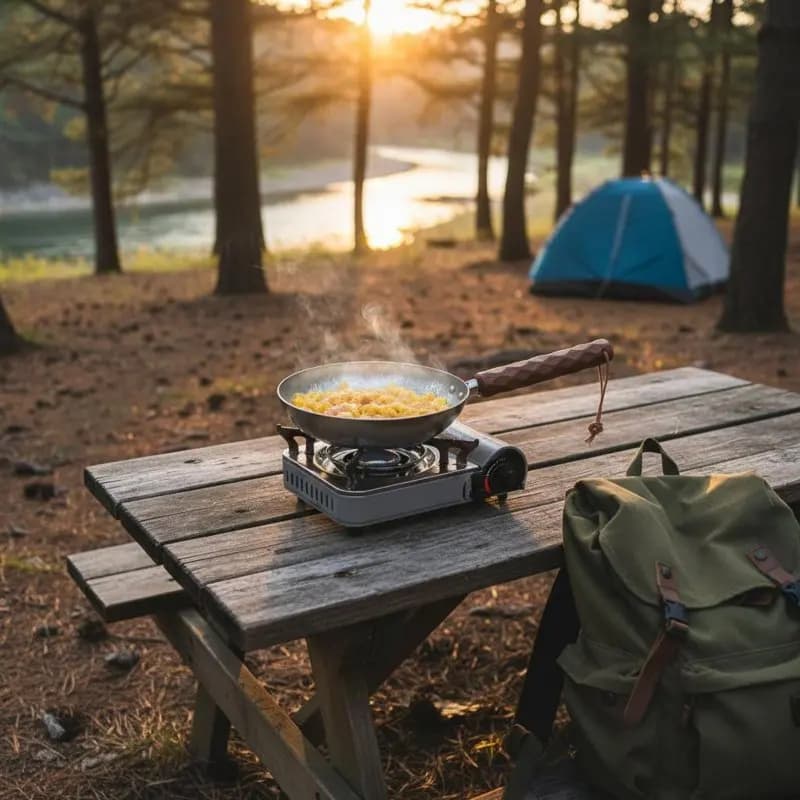 Padella in Metallo Martellato Senza Rivestimento, Leggera per Campeggio, Antiaderente Fisico per Backpacker