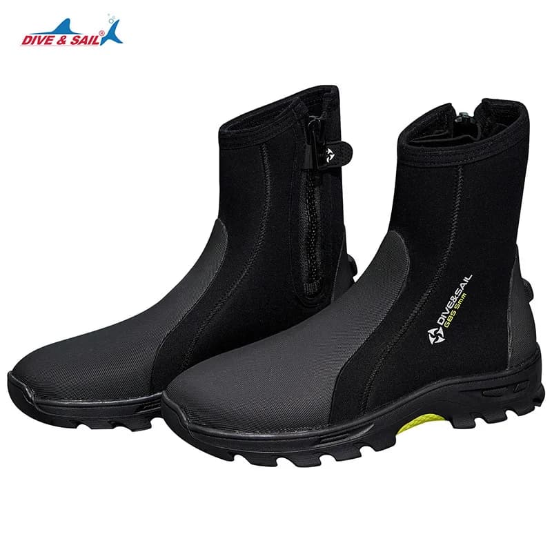 Stivali da sub in neoprene Stivali da acqua da 5 mm Stivaletti con pinne da immersione con suola in gomma Attrezzatura per lo snorkeling Surf Scuba