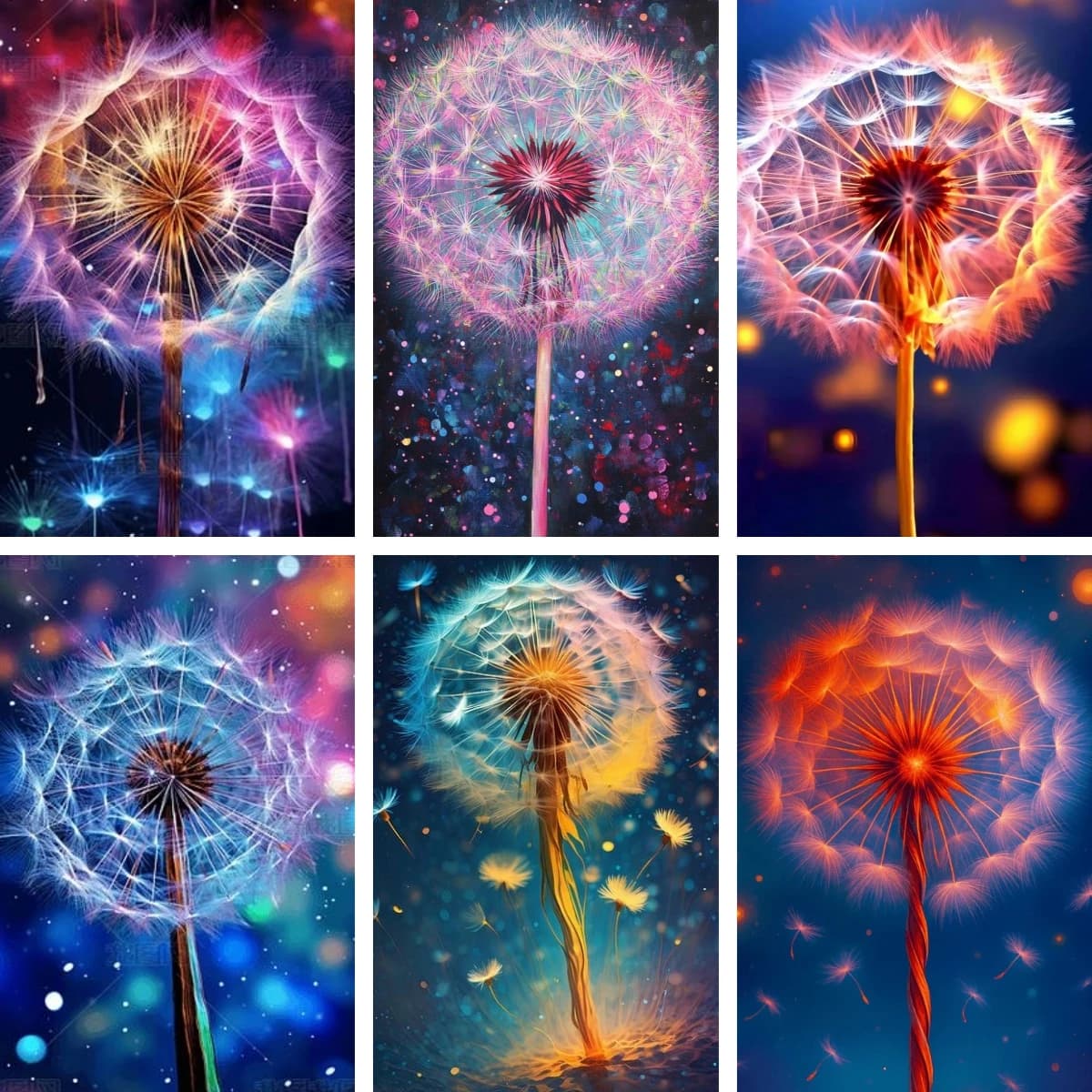 Diamond Paintings Diamond Mosaic Dance of The Dandelions Full Square Round Drill Embroidery Seeds of Hope Art Room Decoration