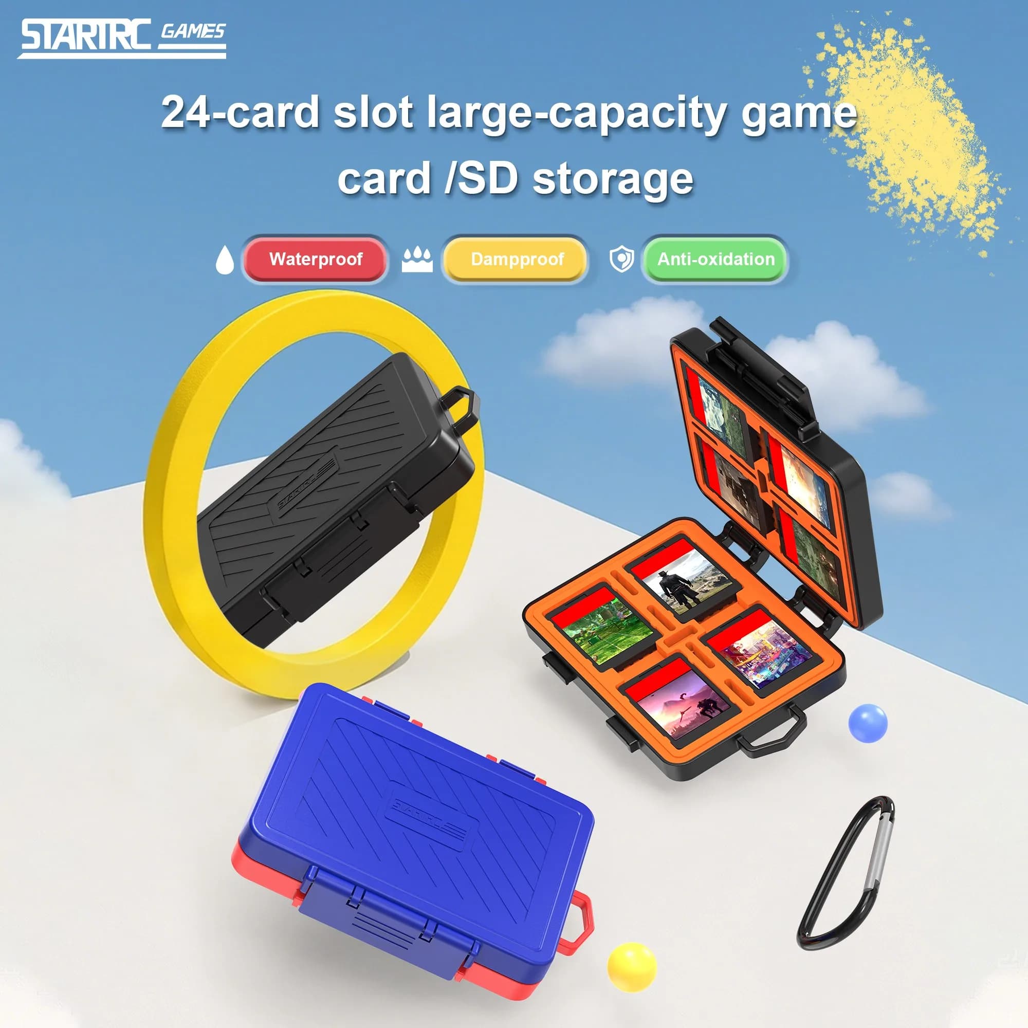 STARTRC 2025 NS 2 Custodia da viaggio per carte da gioco Scatola impermeabile Protezione TF/Nano Sim Cards Custodia da trasporto per Nintendo Switch 2