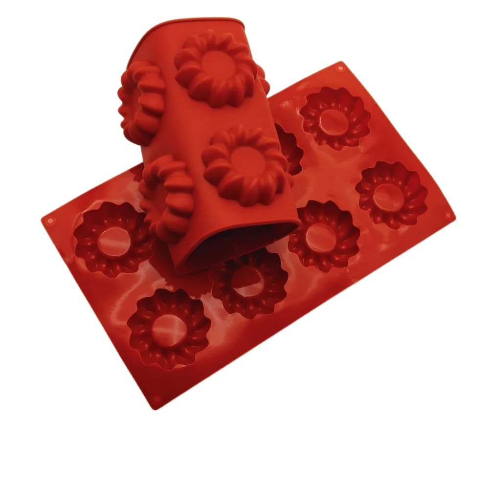 Stampo in Silicone per Biscotti a 8 Fori Rotondi, Decorazione Torte Fai-da-Te, Utensili da Cucina per Cioccolato e Biscotti