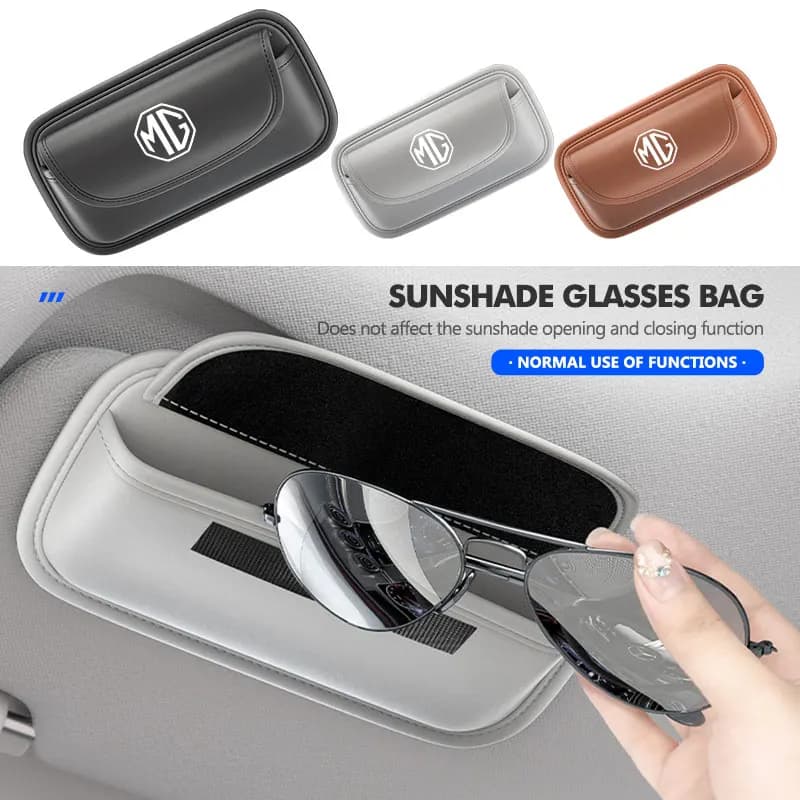 Leather Car Sun Visor Glasses Clip Eyeglasses Holder Interior For MG 3 5 6 7 HS ZS GS Hector TF GT ZR