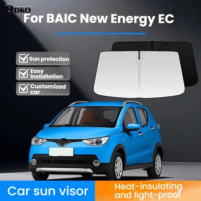Accessori Interni per BAIC New Energy EC, Parasole Anteriore per Auto su Misura, Protezione UV per Parabrezza, Resistente al Calore