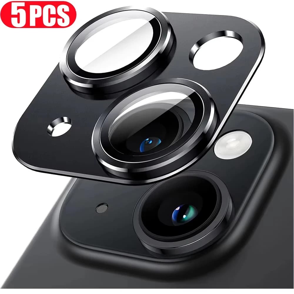 5PCS Black tempered glass rear lens film for iPhone 17Pro 17 Pro Max 17 Air 16 15 14 Plus 13 12 11 Mini camera Protectors Cover