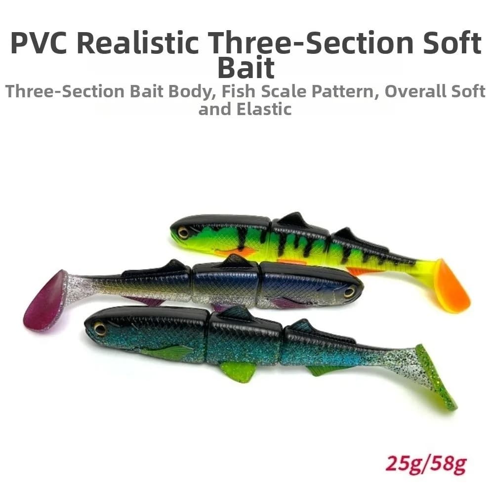 3-Segment Jointed Fishing Lures Soft Bait Sinking Soft Baitfish 16cm/20cm Pike Fishing Lures For Pike Perch Fishing