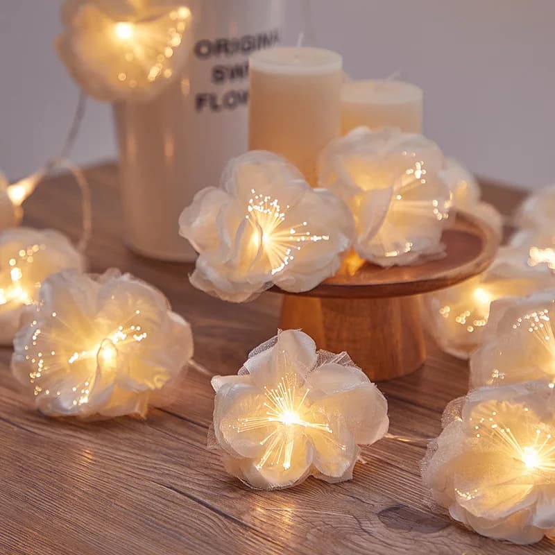 10 LED fiore di ciliegio fiore artificiale stringa di luce decorazione di nozze festa di compleanno ghirlanda fata luce vacanza decorazioni per la casa