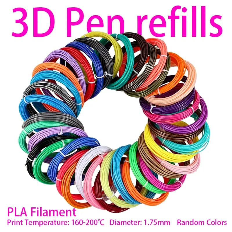 3D Pen Refills PLA Rainbow Filament Thread 25m to 200m,1.75mm Diameter 5 to 32 Color Printing Material For 3D Pen Birthday Gifts