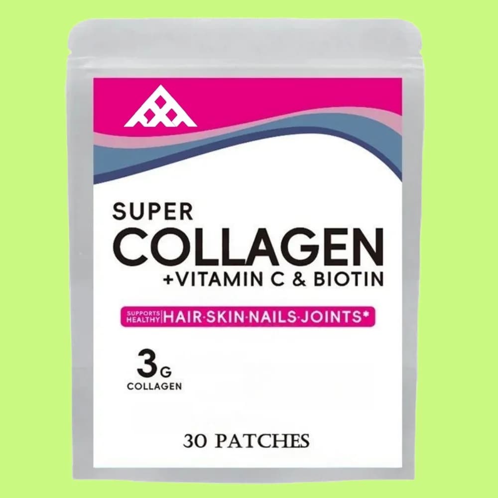Types of collagen Transdermal Patch with resveratrol, biotin vitamin C for skin, hair, articular support 30 patches