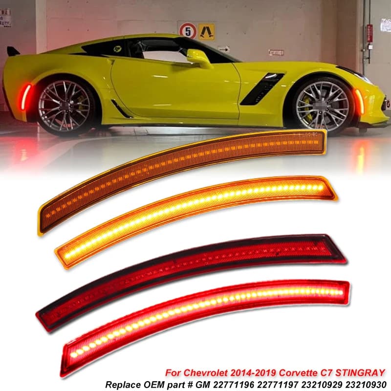 Car Accessories Bumper Front Rear LED Light Side Position Light for Chevrolet Corvette C72014 2015 2016 2017 2018 2019 Paraphango Lamp