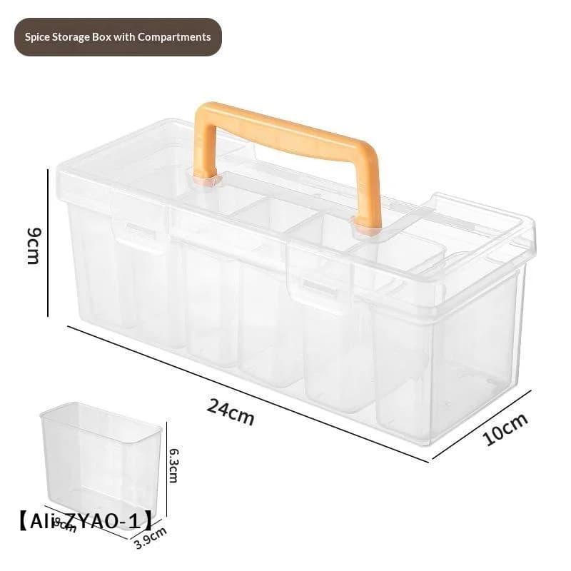 【O】7-Piece Tool Organizer Set Transparent Storage Box With Dividers-Portable Case For Spices Beads Small Hardware Accessories