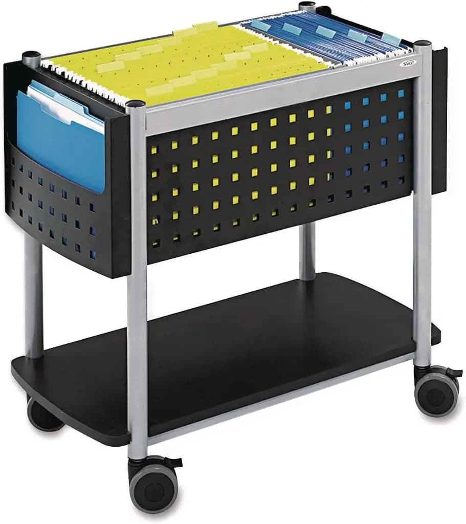 Carrello portadocumenti mobile con ruote bloccabili, adatto a cartelle sospese per lettere e legali per riporre oggetti in ufficio