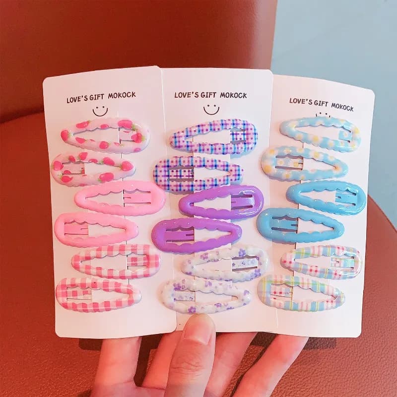 Cute Pink BB Clips Water Drop Shape for Little Girls Side Bangs Fringe Non Slip Premium Lightweight Soft Daily Wear Hair Clips