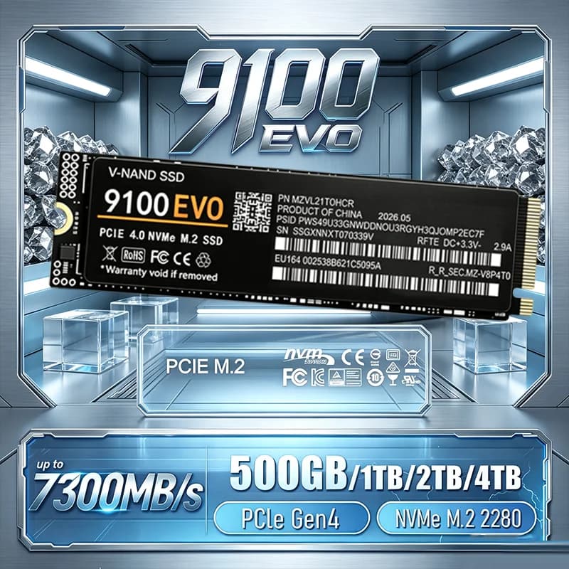 Original new 9100 EVO M.2 NVMe SSD PCIe 500GB to 4TB TLC 3D NAND 7300MBs low power internal drive for desktop and laptop