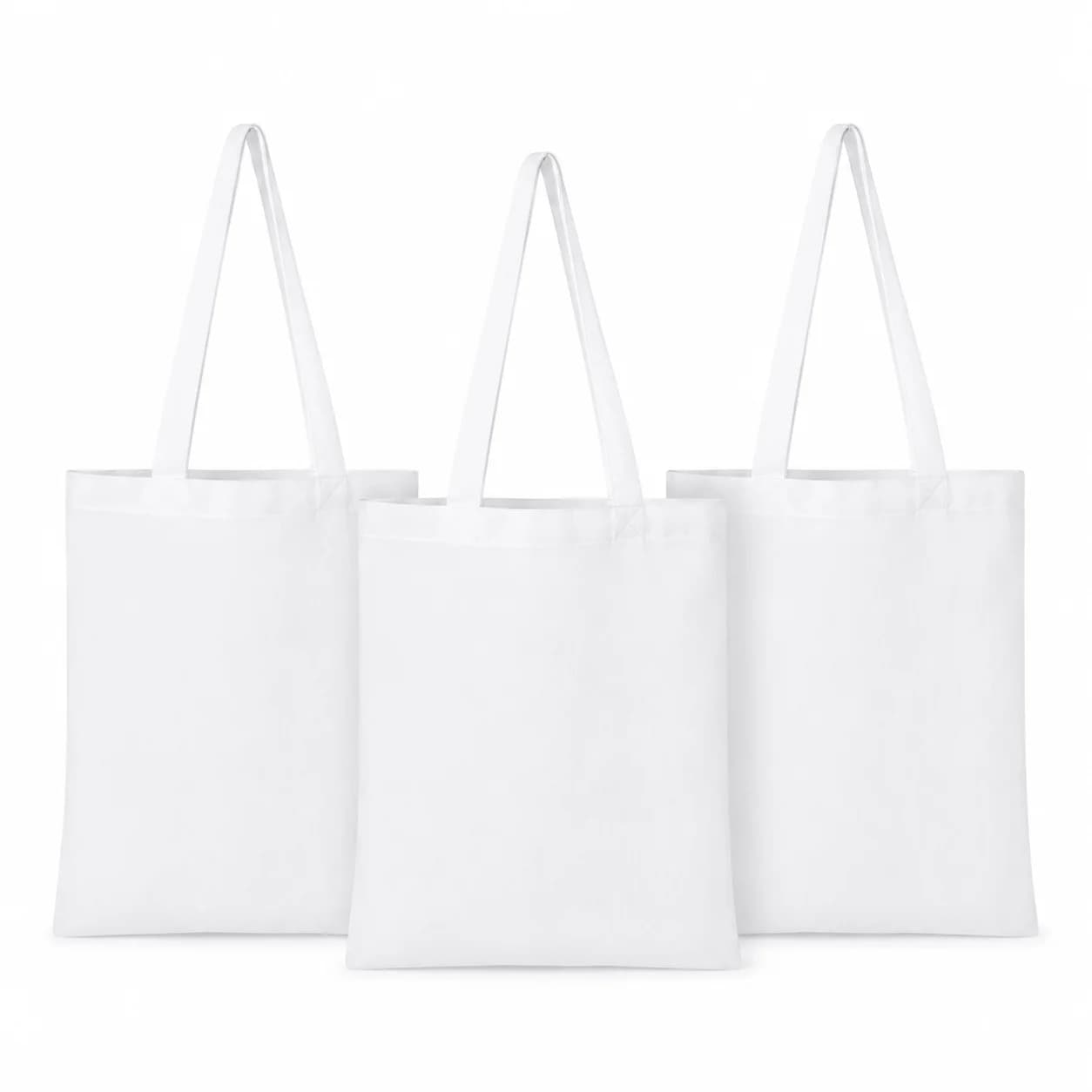 3/6/10PCS Blank Tote Bags for Sublimation Heat Transfer, DIY Craft Shopping Bags for Painting, Printing and Gifts