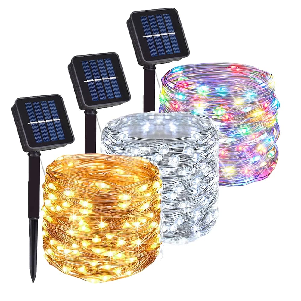 7/32M stringa di luce solare lampada da fata ghirlanda a LED esterna impermeabile per campeggio giardino festa terrazza decorazione del patio