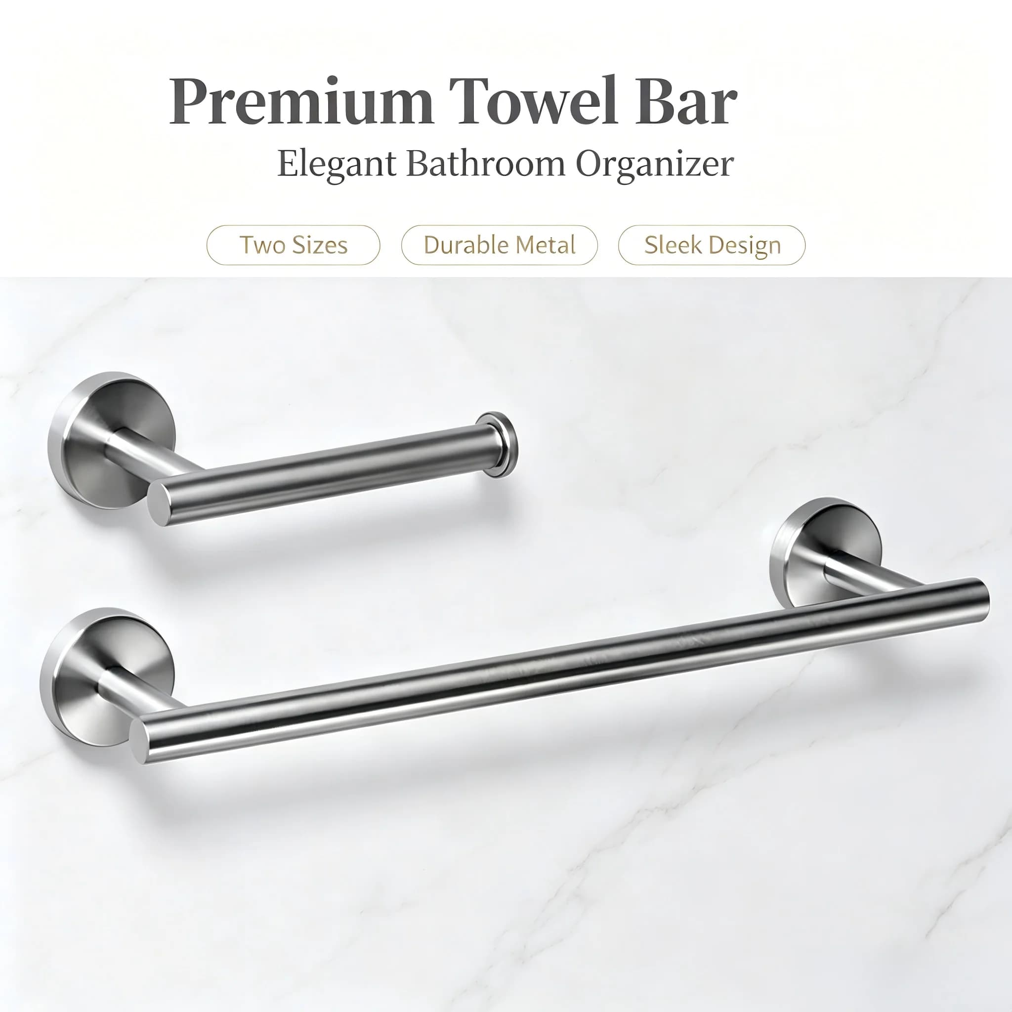 Robe Hook Towel Rail Bar Rack Round Silver Black Stainless Steel Shelf Tissue Paper Holder Bathroom Accessories Hardware Set New