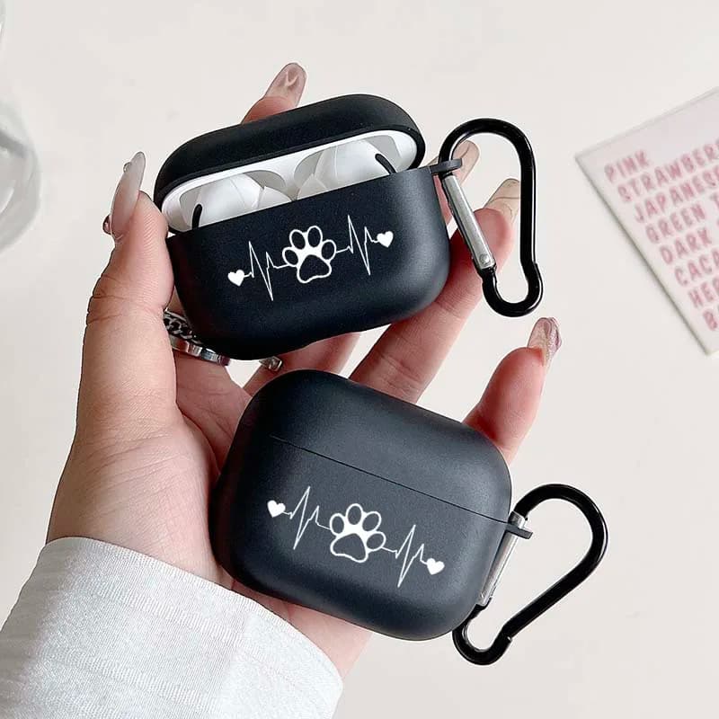 Custodia protettiva per cuffie wireless con motivo salto con stampa zampa creativa per Airpods 4 3 1/2 Pro 2 e Pro Custodia per auricolari elegante in TPU