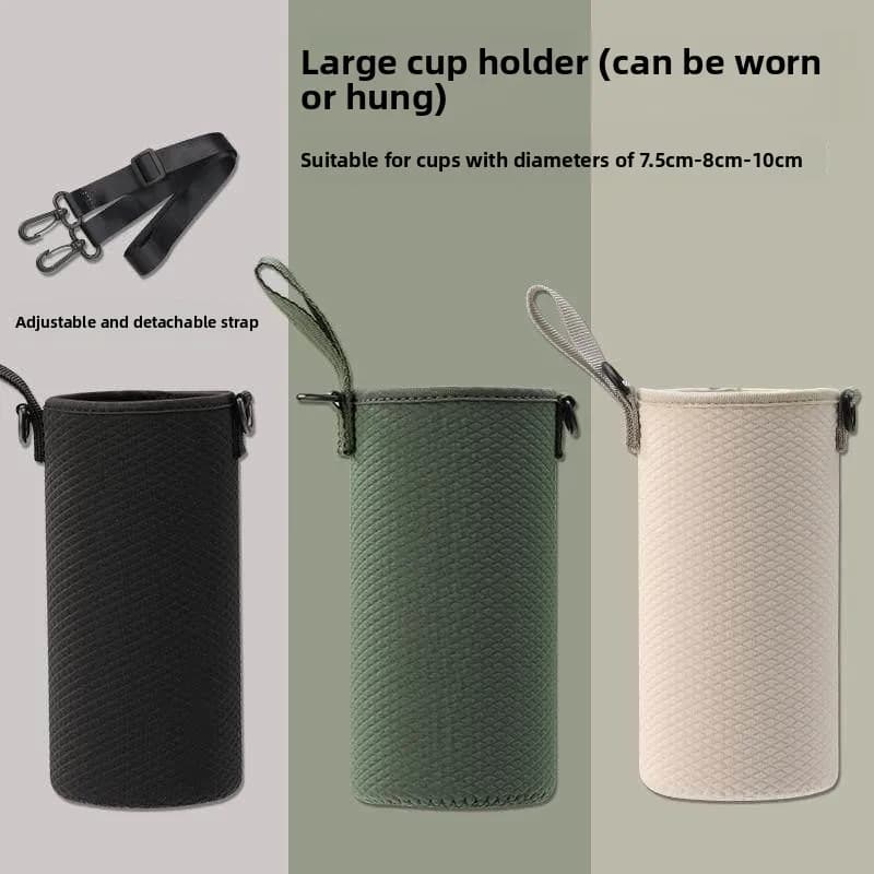 Large Capacity Water Bottle Cover Bag Slung over Shoulder Baby Carrier Style Universal Heat Preservation Cup Protector Case