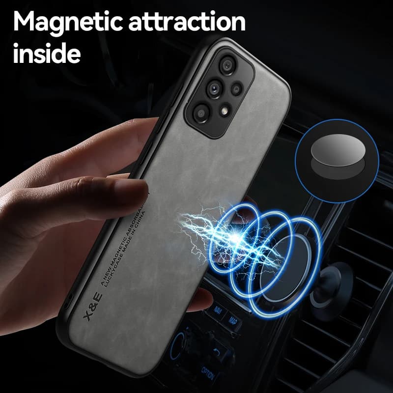 Custodia per telefono in pelle smerigliata magnetica con piastra di ferro nascosta per Xiaomi 17 Pro Max 15T 15 14 14T 13 13T 12 12T 11 11T Pro Cover posteriore