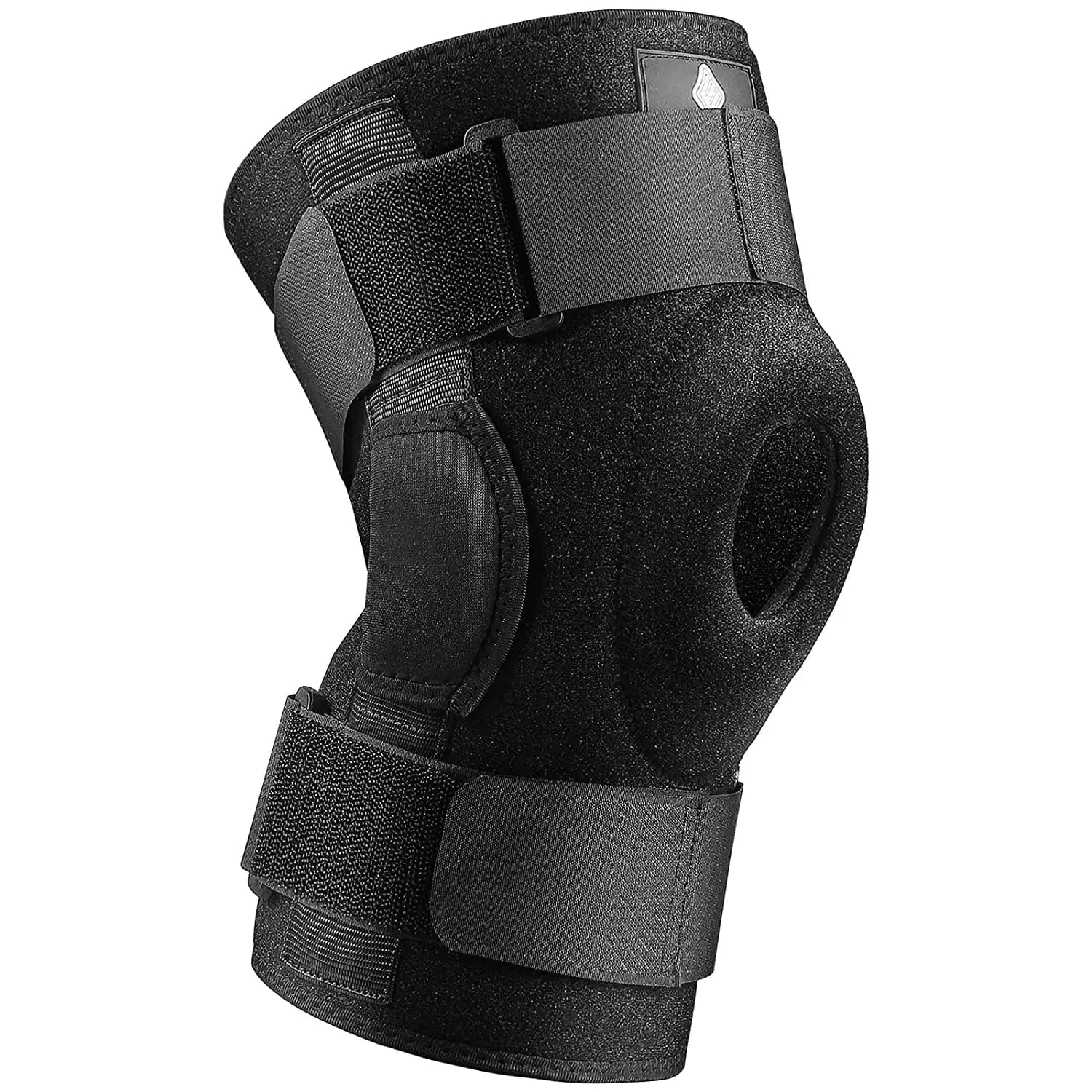 Ginocchiera 1PC con doppio stabilizzatore laterale in metallo supporto per ginocchio protezione rotula traspirante a compressione regolabile protezione artritica