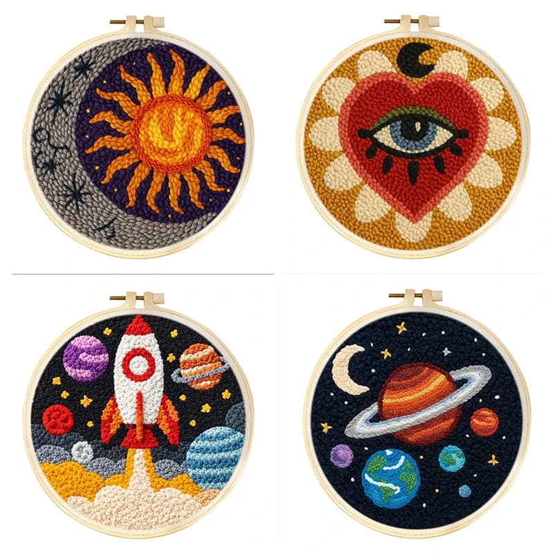Punch Needle Embroidery Create Wall Art Hobby Kits Landscape 20X20CM Punch Needle Kit For Beginners Home Decoration