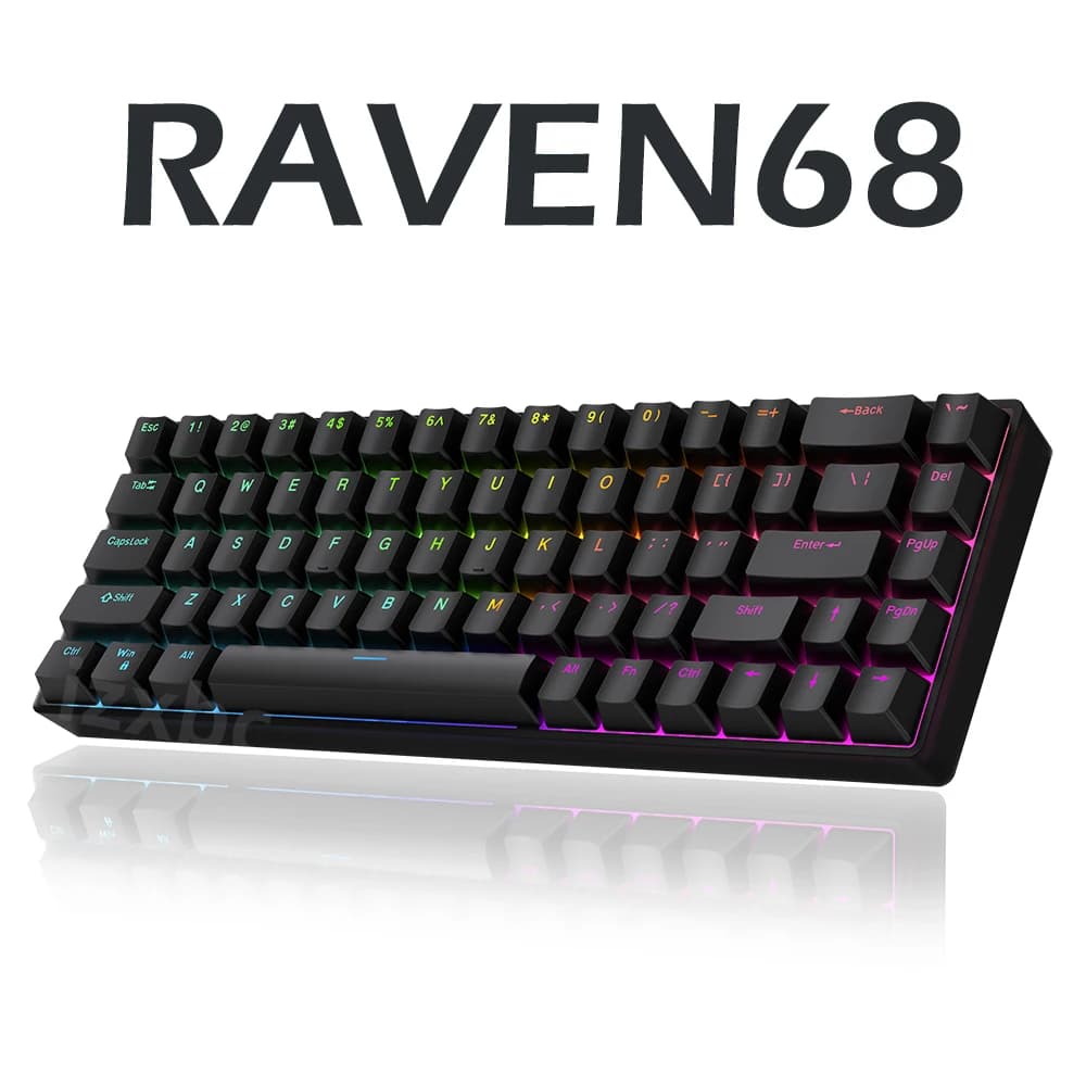 Tastiera meccanica cablata Raven68 con interruttore magnetico sostituibile Tasso di ritorno 8K Gamma tasti personalizzata Trigger rapido E-sport Gamer