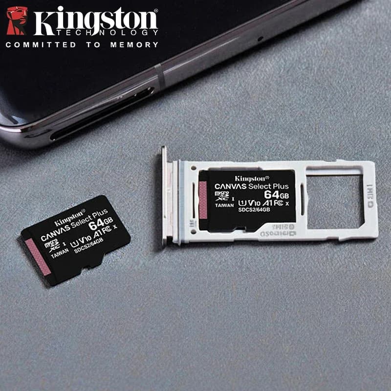 Kingston 64GB 128GB MicroSD TF Card 256GB 512GB Flash Memory Card A1 V10 Original Storage Micro SD Cards for Phone/Tablet/Switch