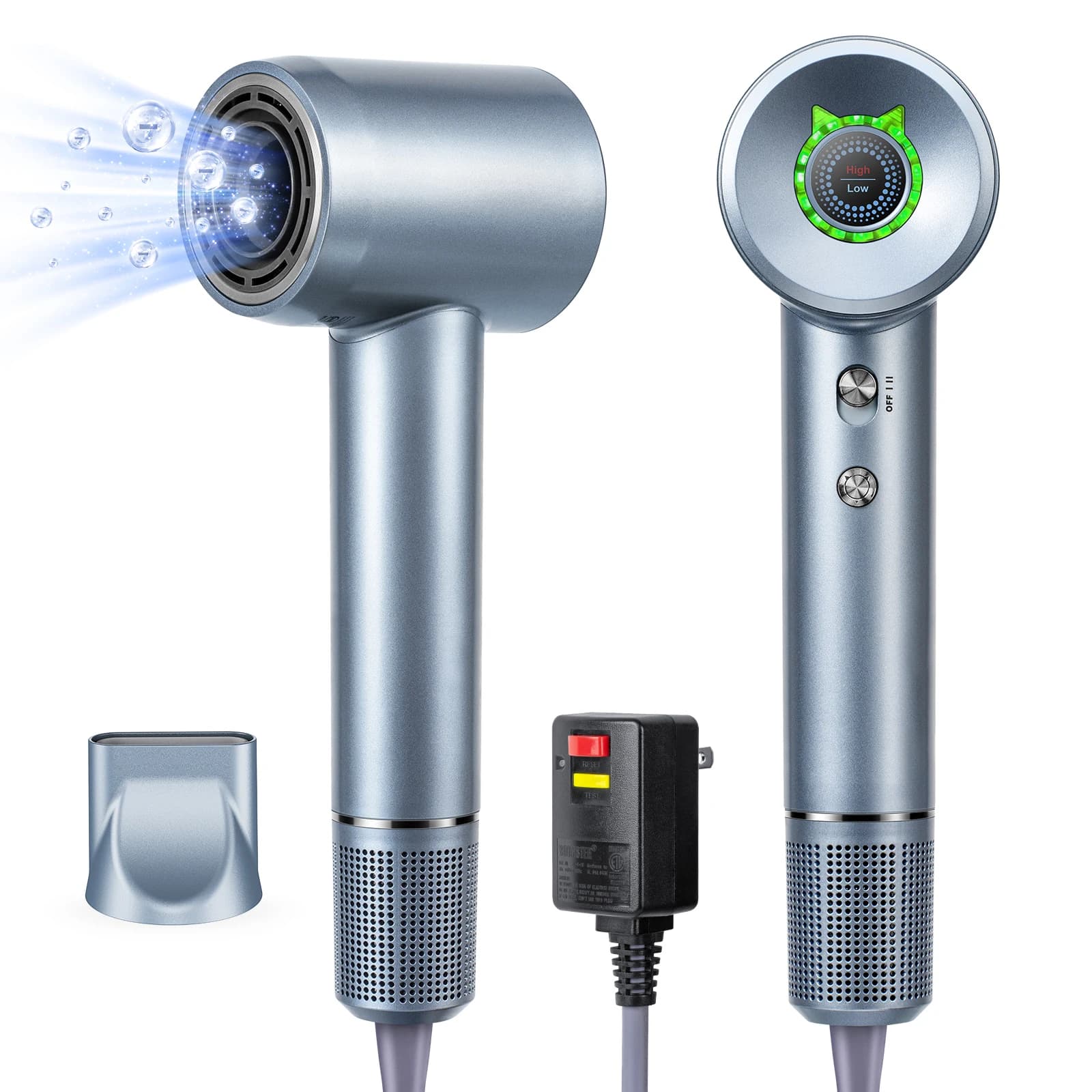 5 multifunctional hair dryer in 1: quick drying, intelligent heat control 600 million negative ions for styling without crack
