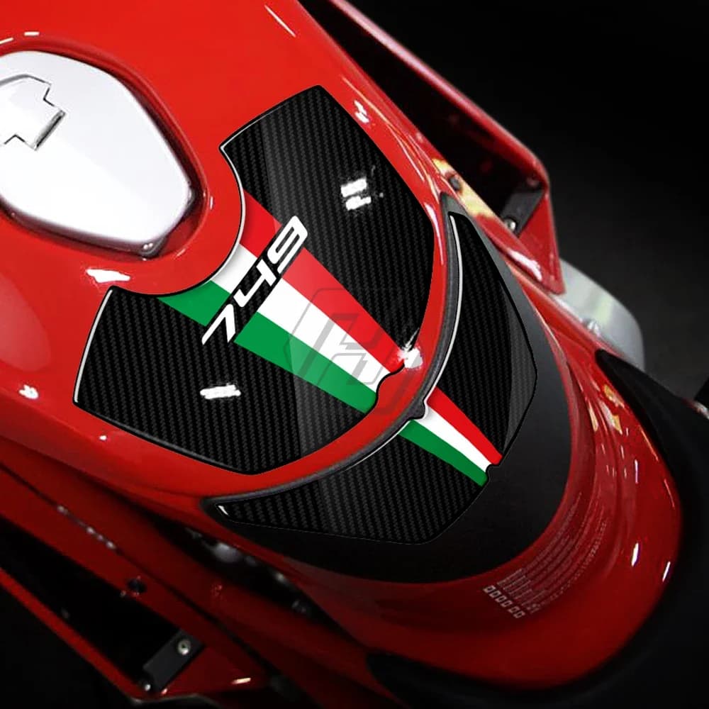 Decalcomanie di protezione del cuscinetto del serbatoio del Gas del motociclo per Ducati 749 2003-2006 3D Resin Carbon-look
