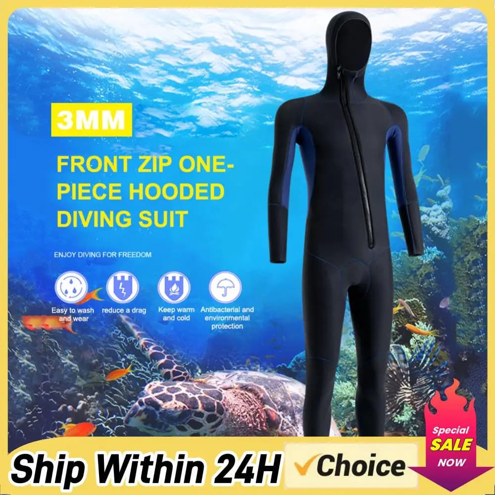 Abbigliamento Protettivo in Neoprene per Immersioni, Anti-Freddo, Unisex, per Snorkeling e Surf, Costume Caldo con Cerniera, Attrezzatura Elastica per Sport Acquatici